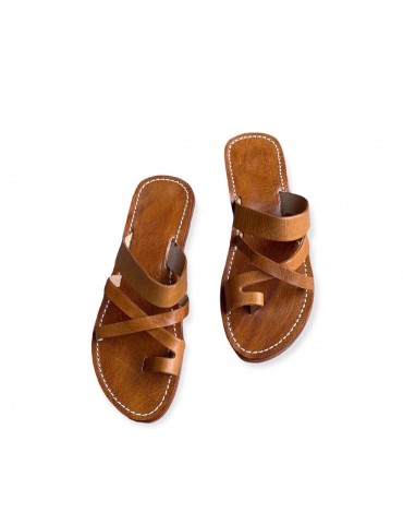women's bare feet sandal in real leather