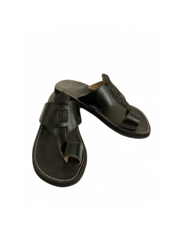 Sandale en vrai cuir Noir...