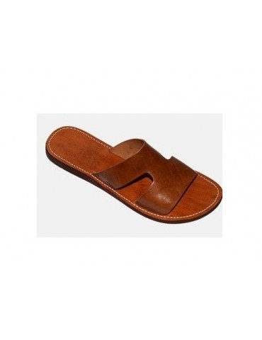 Mode man sandal i äkta läder