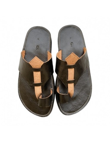 Herrmode Sandal i äkta läder 100 % handgjord hög kvalitet