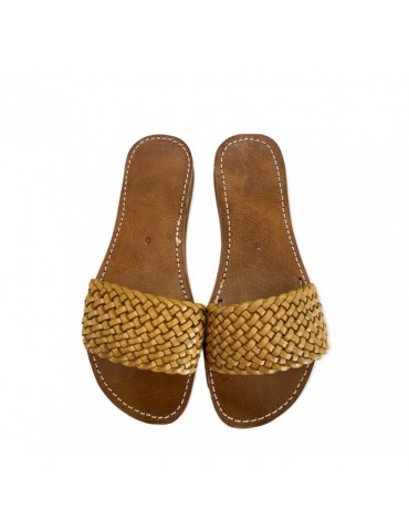 Sandale nu pied femme en cuir véritable