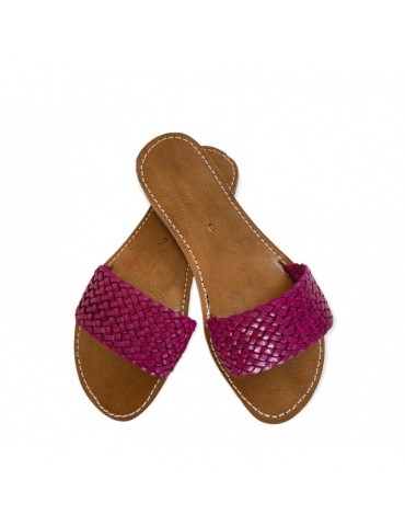 Sandale nu pied femme en cuir véritable