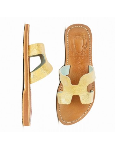 Real natural leather sandal for women
