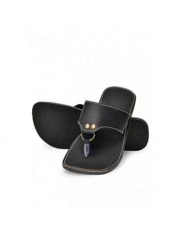 Crafts Morocco sandal in real black leather