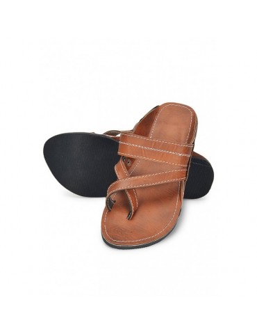 sandália de couro real com um design único