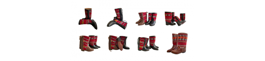 Women's Fashion Real Leather and Kilim Boots - Sandalero